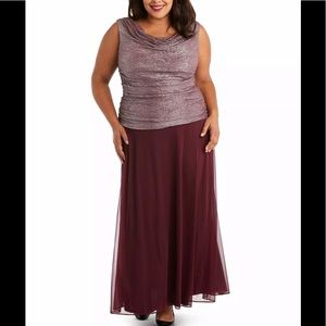 Women’s Formal Dress Plus Sizes 16W 20W R&M RICHARDS Maroon Sleeveless Maxi